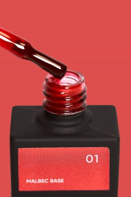 NAILSOFTHEDAY Malbec base 01 - stained glass intense-red base, 10 ml