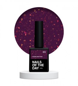 NAILSOFTHEDAY Malbec base Potal 03 – вітражна темно-фіолетова база з золотою поталлю, 10 мл