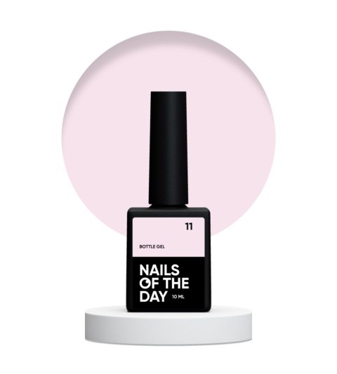 NAILSOFTHEDAY Bottle gel 11 - kryjący blado-różowy żel do wzmocnienia i naprawy, 10 ml