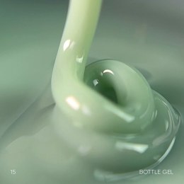 NAILSOFTHEDAY Bottle gel 15 - opaque dark green gel for strengthening and repairing, 10 ml