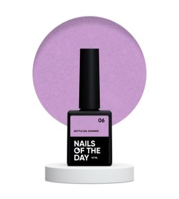 NAILSOFTHEDAY Bottle gel Shimmer 06 - fioletowy ze srebrną drobinką żel do wzmocnienia i naprawy, 10 ml