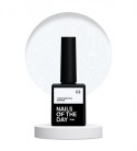 NAILSOFTHEDAY Cover base milk shimmer 02 – молочна камуфлююча база зі срібним шиммером для нігтів, 10 мл