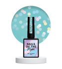 NAILSOFTHENIGHT Party base 05 - neon blue base with holographic hexagons, 10 ml