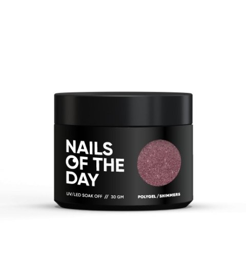 NAILSOFTHEDAY Polygel shimmer 05 - dark pink acrylic gel with particle, 30 g