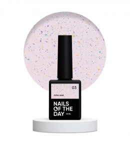 NAILSOFTHEDAY Potal base 03 – milky-purple base with golden-purple and green flakes, 10 ml