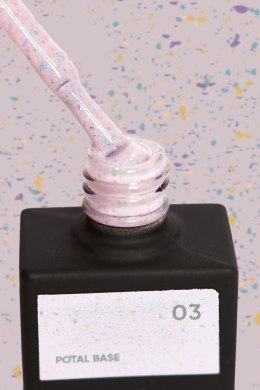 NAILSOFTHEDAY Potal base 03 – milky-purple base with golden-purple and green flakes, 10 ml