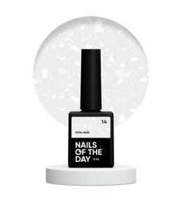 NAILSOFTHEDAY Potal base 14 – delikatno-mleczna baza z białymi płatkami, 10 ml