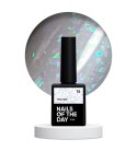 NAILSOFTHEDAY Potal base 16 – delicate-milky base with holographic petals, 10 ml