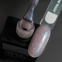 NAILSOFTHEDAY Potal base 19 – ніжно-молочна база з голографічною поталлю, 10 мл