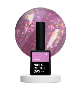 NAILSOFTHEDAY Potal base 22 – różowo-liliowa baza z holograficznymi płatkami, 10 ml