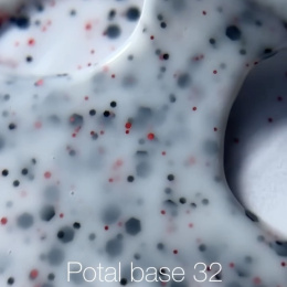 NAILSOFTHEDAY Potal base 32 – milky base with black and red glitter, 10 ml