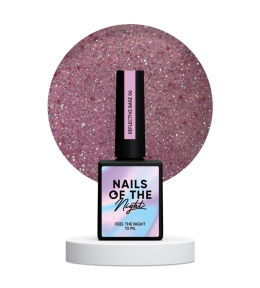 NAILSOFTHENIGHT Reflective base 06 – камуфлююча світловідбиваюча база з ніжно-рожеви шимером , 10 мл