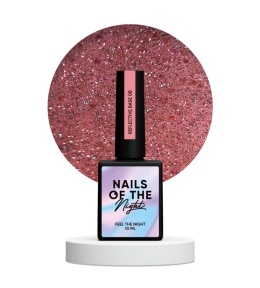 NAILSOFTHENIGHT Reflective base 08 – камуфлююча світловідбиваюча база з персиковим шимером, 10 мл