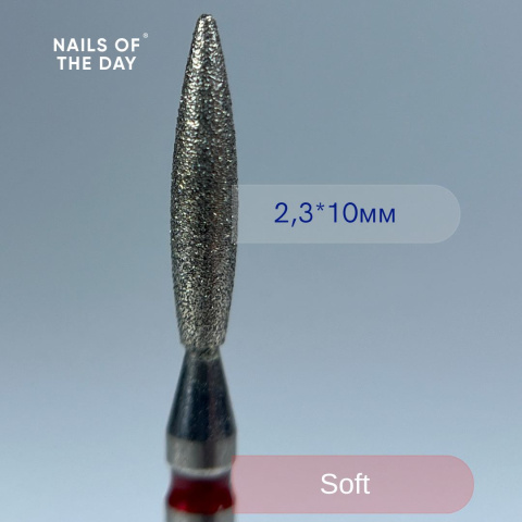 NAILSOFTHEDAY diamond drill bit - flame red 2.3 x 10 mm