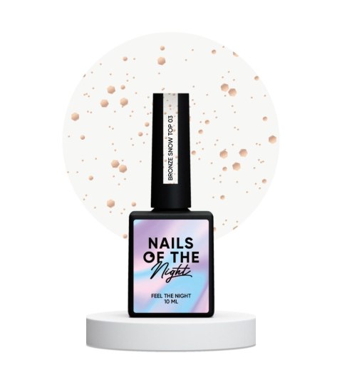 NAILSOFTHENIGHT Bronze Snow 03 - sticky-free top coat with irregular copper particles, 10 ml