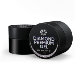 NAILSOFTHENIGHT Diamond Premium gel/gel polish 01 — срібний гель-лак з дрібною металевою поталлю, 5 мл