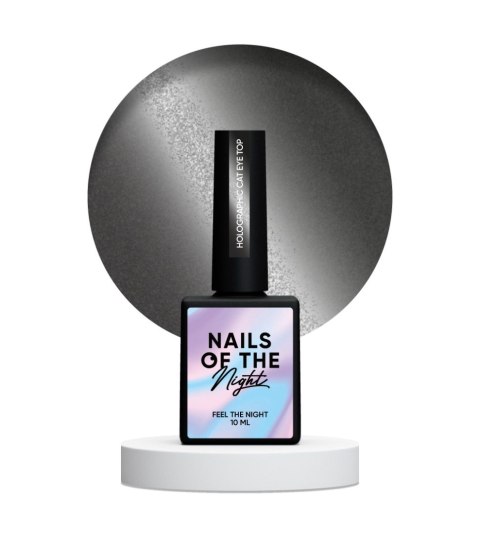 NAILSOFTHENIGHT Holographic Top Cat eye — голографічний топ з ефектом "котяче око" без липкого шару, 10 мл