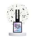 NAILSOFTHENIGHT Jon Snow 01 - top bez lepkiej warsztwy z nieregularnymi czarnymi cząsteczkami, 10 ml