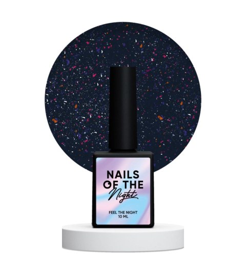 NAILSOFTHENIGHT Reflective base 03 - base with "flash" effect and purple-pink glitter, 10 ml