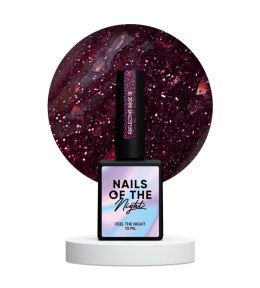 NAILSOFTHENIGHT Reflective base 12 — камуфлююча світловідбиваюча база з бордовою поталлю, 10 мл