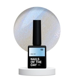 NAILSOFTHENIGHT Shell top 02 - pearl top with blue powder without sticky layer, 10 ml