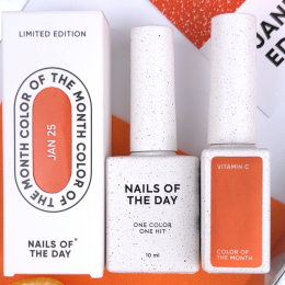 NAILSOFTHEDAY Color of the month January 2025 Vitamin C - bright orange hybrid polish with a fine particle , 10 ml