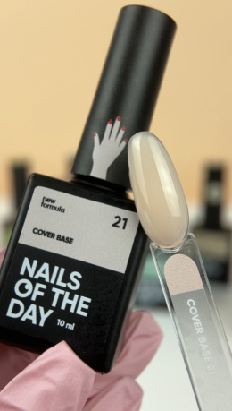 NAILSOFTHEDAY Cover base NEW 21 - напівпрозоре ніжно-абрикосове камуфлююче базове покриття, 10 мл