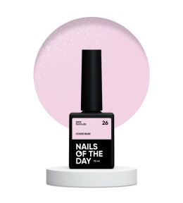 NAILSOFTHEDAY Cover base NEW 26 - напівпрозора ніжно-рожева база зі срібним шимером, 10 мл