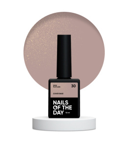 NAILSOFTHEDAY Cover base NEW 30 - напівпрозора натурально-нюдова база зі золотим шимером, 10 мл