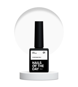 NAILSOFTHEDAY Cover base NEW Milk 01 - translucent cool-milky hybrid base, 10 ml