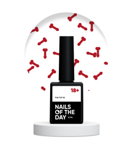 NAILSOFTHEDAY Fun! top 02 - top with red elements without sticky layer, 10 ml