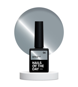 NAILSOFTHEDAY Korean cat eye 06 – grey-blue gel polish with cat-eye effect, 10 ml