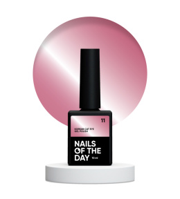 NAILSOFTHEDAY Korean cat eye 11 – pink gel polish with cat-eye effect, 10 ml