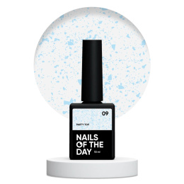 NAILSOFTHEDAY Party top 09 - Transparent Top with Holographic Flakes, No Sticky Layer, 10 ml