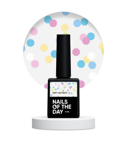 NAILSOFTHEDAY Party top matte - matte top with neon hexagons, no sticky layer and no UV filters, 10 ml