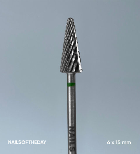 NAILSOFTHEDAY carbide nail drill bit - green cone 5x15 mm