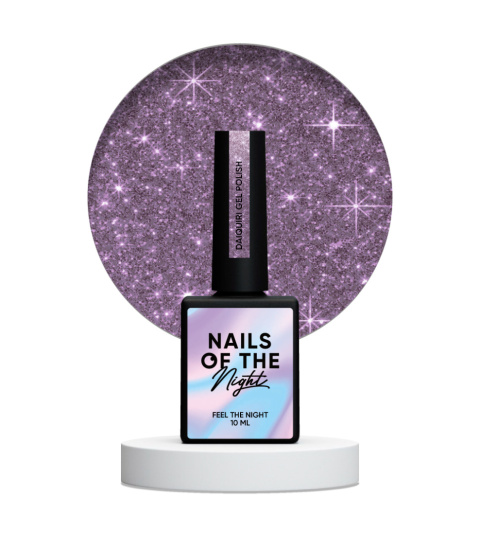 NAILSOFTHENIGHT Daiquiri - fioletowy lakier hybrydowy z odblaskową drobinką, 10 ml