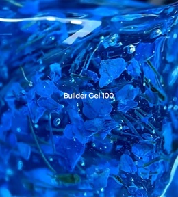 NAILSOFTHEDAY Builder gel 100 - niebieski żel budujący z kwiatami, 15 ml