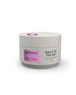 NAILSOFTHEDAY Builder gel 103 - różowy żel budujący z cząstkami folii, 15 ml
