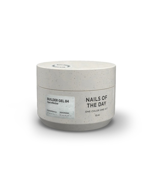 NAILSOFTHEDAY Builder gel 84 — молочний гель з опаловим блиском та світловідбиваючими частинами, 15 ml