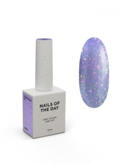 NAILSOFTHEDAY Cover base 36 – ніжно-лілова база з голографічною поталлю, 10 мл