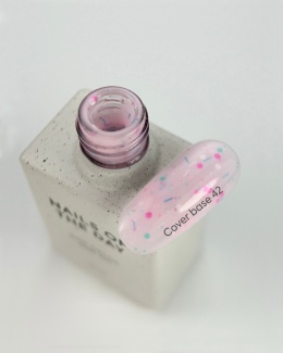 NAILSOFTHEDAY Cover base 42 – молочно-рожева база з неоновими блискітками, 10 мл