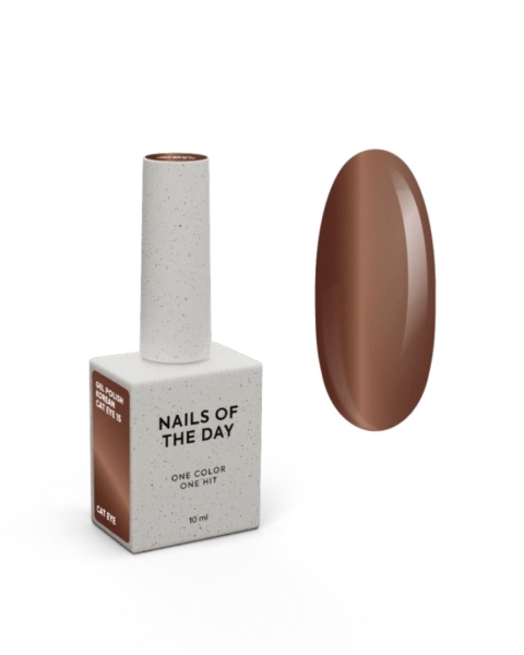 NAILSOFTHEDAY Korean cat eye 15 – light brown gel polish with cat-eye effect, 10 ml