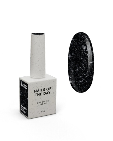 NAILSOFTHEDAY Deniels Gel Polish - пігментований чорний зі срібним шиммером світловідбиваючий гель–лак, 10 мл