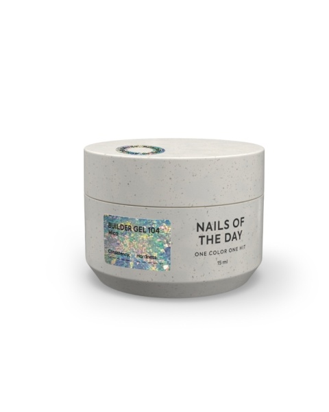 NAILSOFTHEDAY Builder gel 104 - żel budujący z płatkami juki, 15 ml