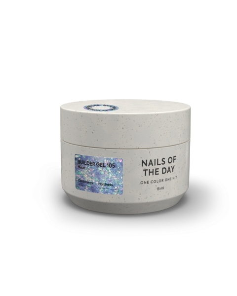 NAILSOFTHEDAY Builder gel 105 - żel budujący z płatkami juki, 15 ml