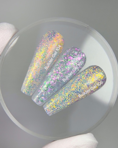 NAILSOFTHEDAY Builder gel 105 - żel budujący z płatkami juki, 15 ml