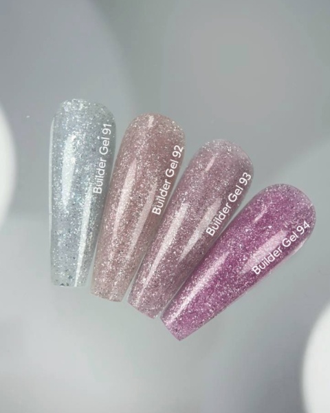 NAILSOFTHEDAY Builder gel 91 - srebrny żel budujący z drobinką odblaskową, 15 ml