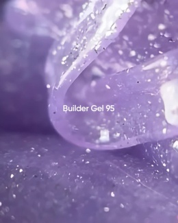 NAILSOFTHEDAY Builder gel 95 - fioletowy żel budujący z drobinką odblaskową, 15 ml