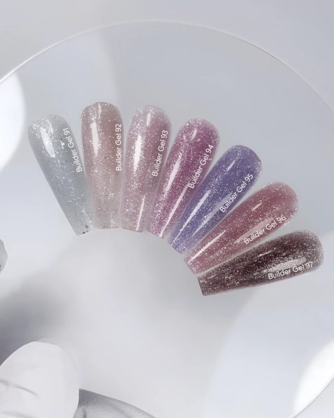 NAILSOFTHEDAY Builder gel 97- brązowy żel budujący z drobinką odblaskową, 15 ml